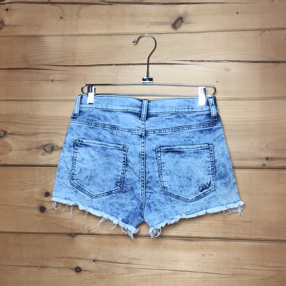 Express | High Rise Acid Wash Jean Shorts | 6 - Picture 4 of 6